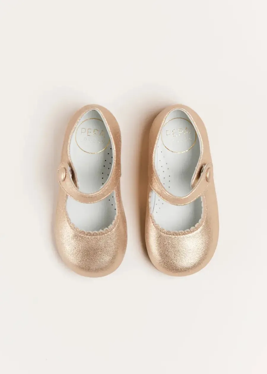 Pepa London Leather Mary Jane Baby Shoes in Gold (20-26EU)