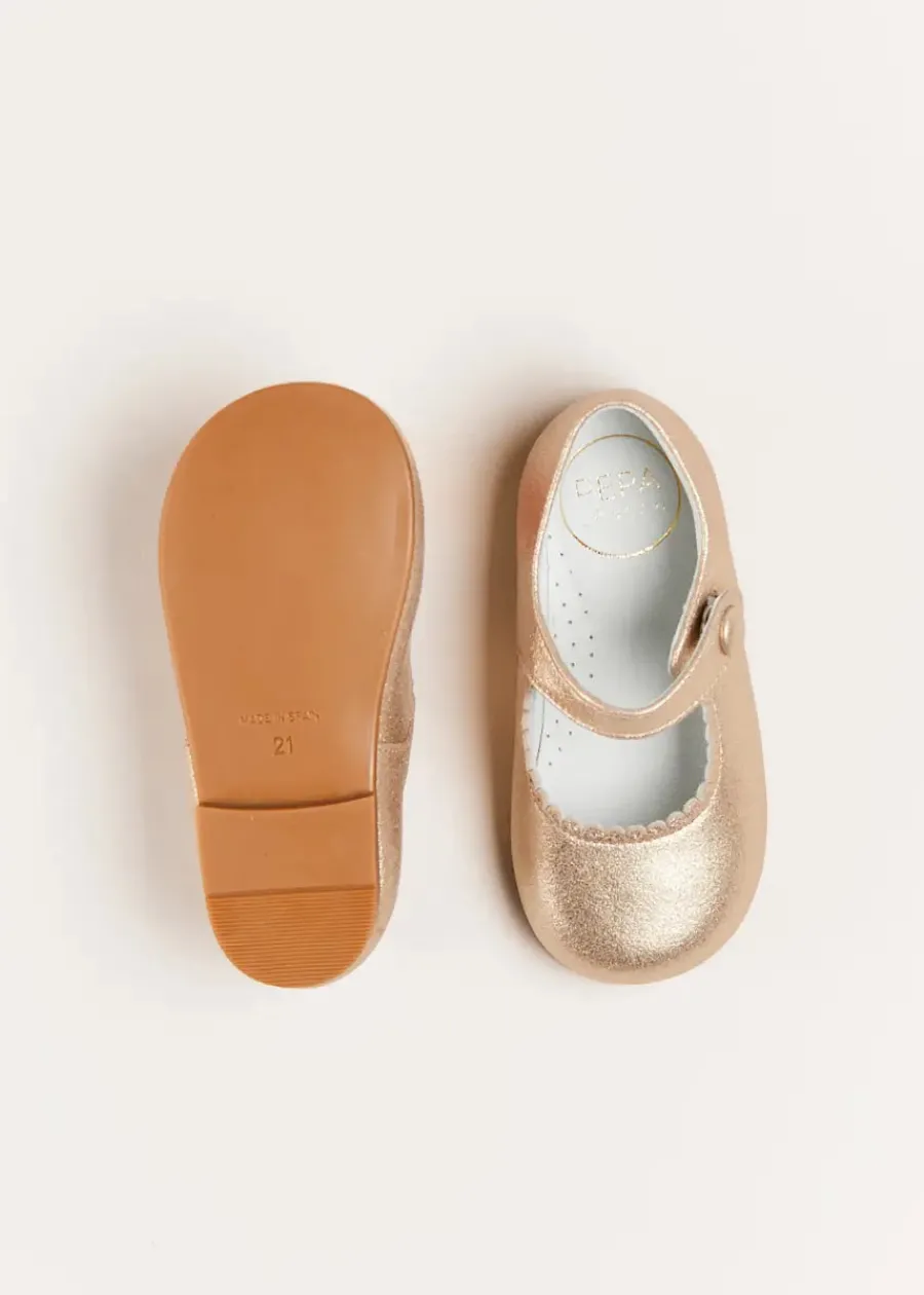 Pepa London Leather Mary Jane Baby Shoes in Gold (20-26EU)