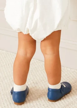 Pepa London Leather Mary Jane Baby Shoes in French Blue (20-26EU)