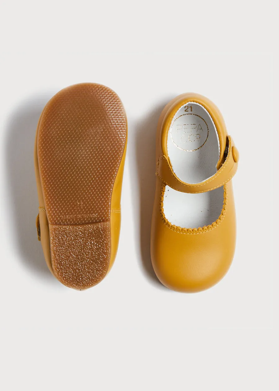 Pepa London Leather Mary Jane Baby Shoes in Mustard (20-24EU)
