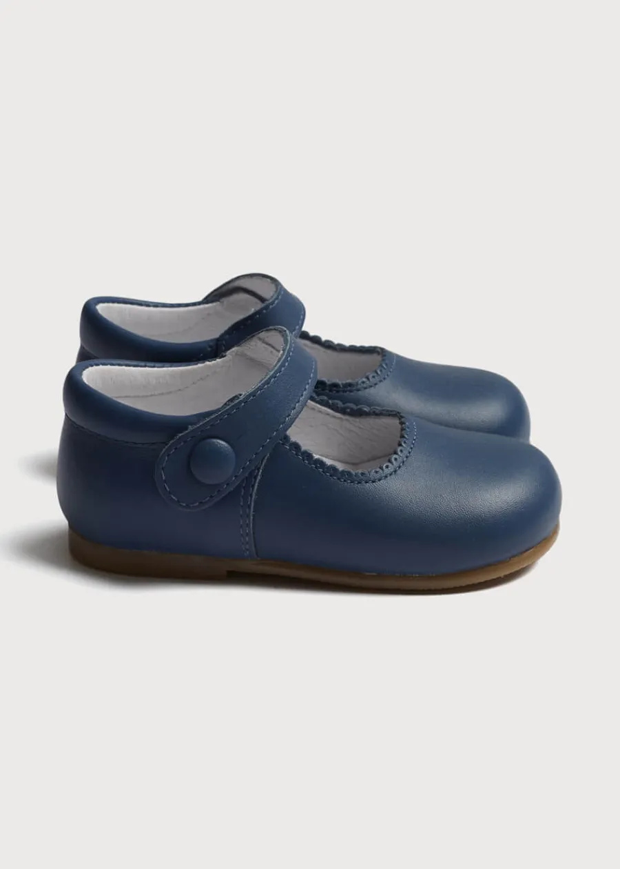 Pepa London Leather Mary Jane Baby Shoes in French Blue (20-26EU)