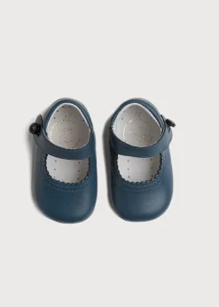BOY Pepa London Leather Mary Jane Pram Shoes in Classic Blue (17-20EU)