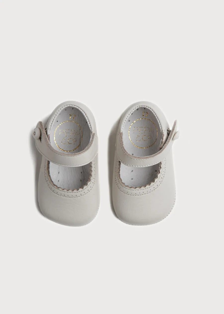 BOY Pepa London Leather Mary Jane Pram Shoes in Ivory (17-20EU)