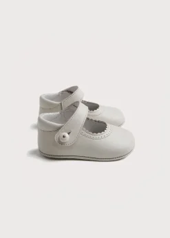 BOY Pepa London Leather Mary Jane Pram Shoes in Ivory (17-20EU)