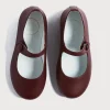 Pepa London Leather Mary Jane Shoes in Burgundy (24-34EU)