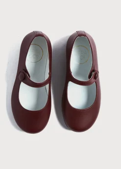 Pepa London Leather Mary Jane Shoes in Burgundy (24-34EU)