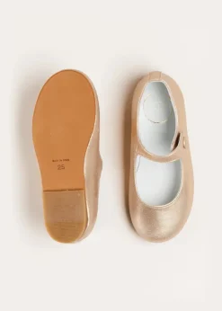 Pepa London Leather Mary Jane Shoes in Gold (24-34EU)
