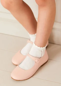 Pepa London Leather Mary Jane Shoes in Pink (24-34EU)