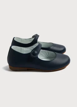Pepa London Leather Mary Jane Shoes in Navy (24-35EU)