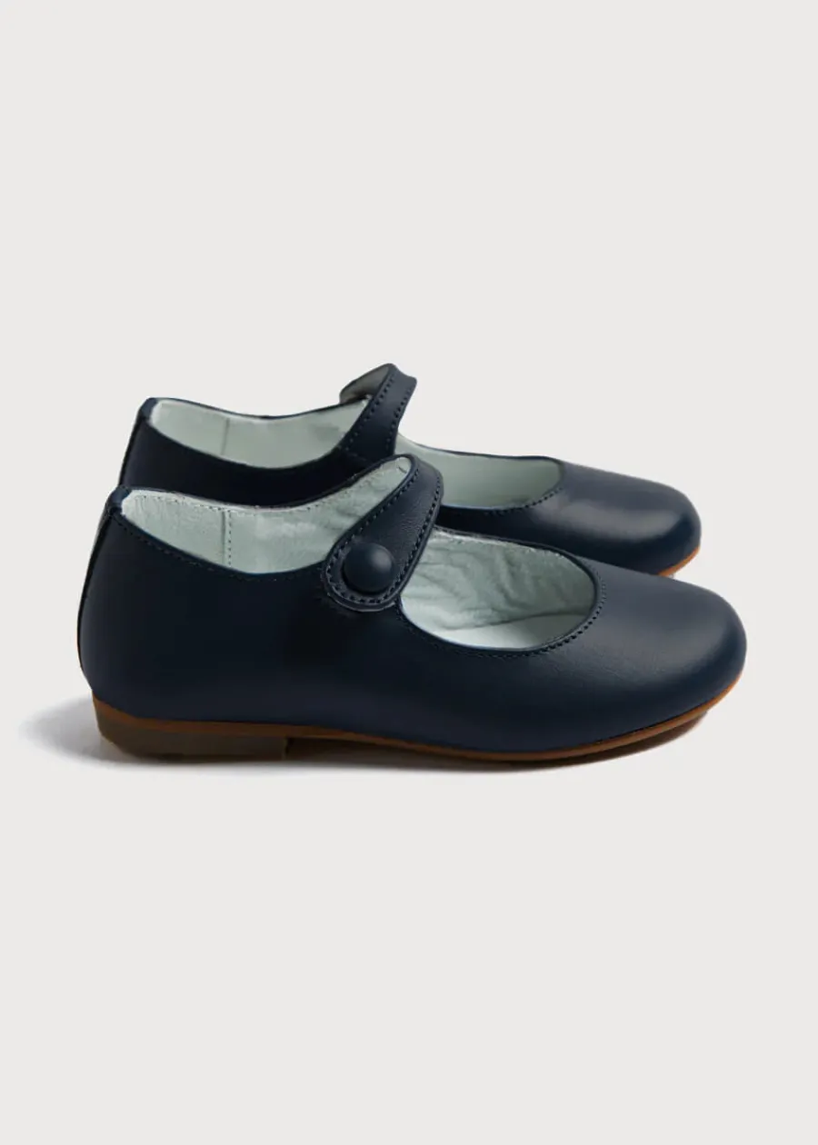 Pepa London Leather Mary Jane Shoes in Navy (24-35EU)