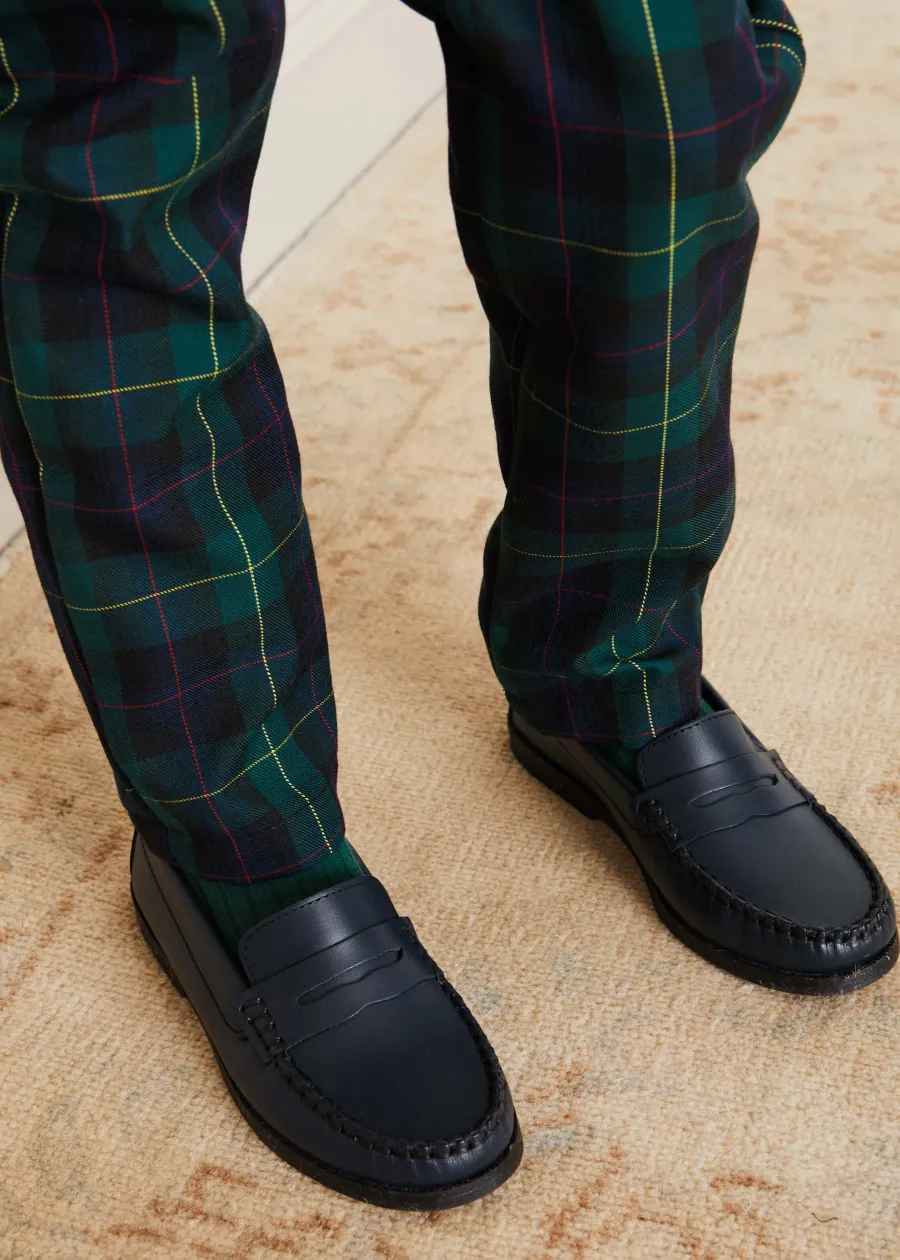BOY Pepa London Leather Moccasins In Navy (25-34EU)