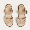 Pepa London Leather Woven Detail Sandals in Beige (24-35EU)
