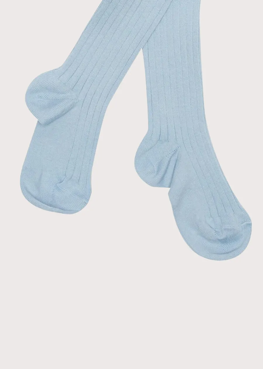 BOY Pepa London Light Blue Ribbed Tights (0mths-10yrs)