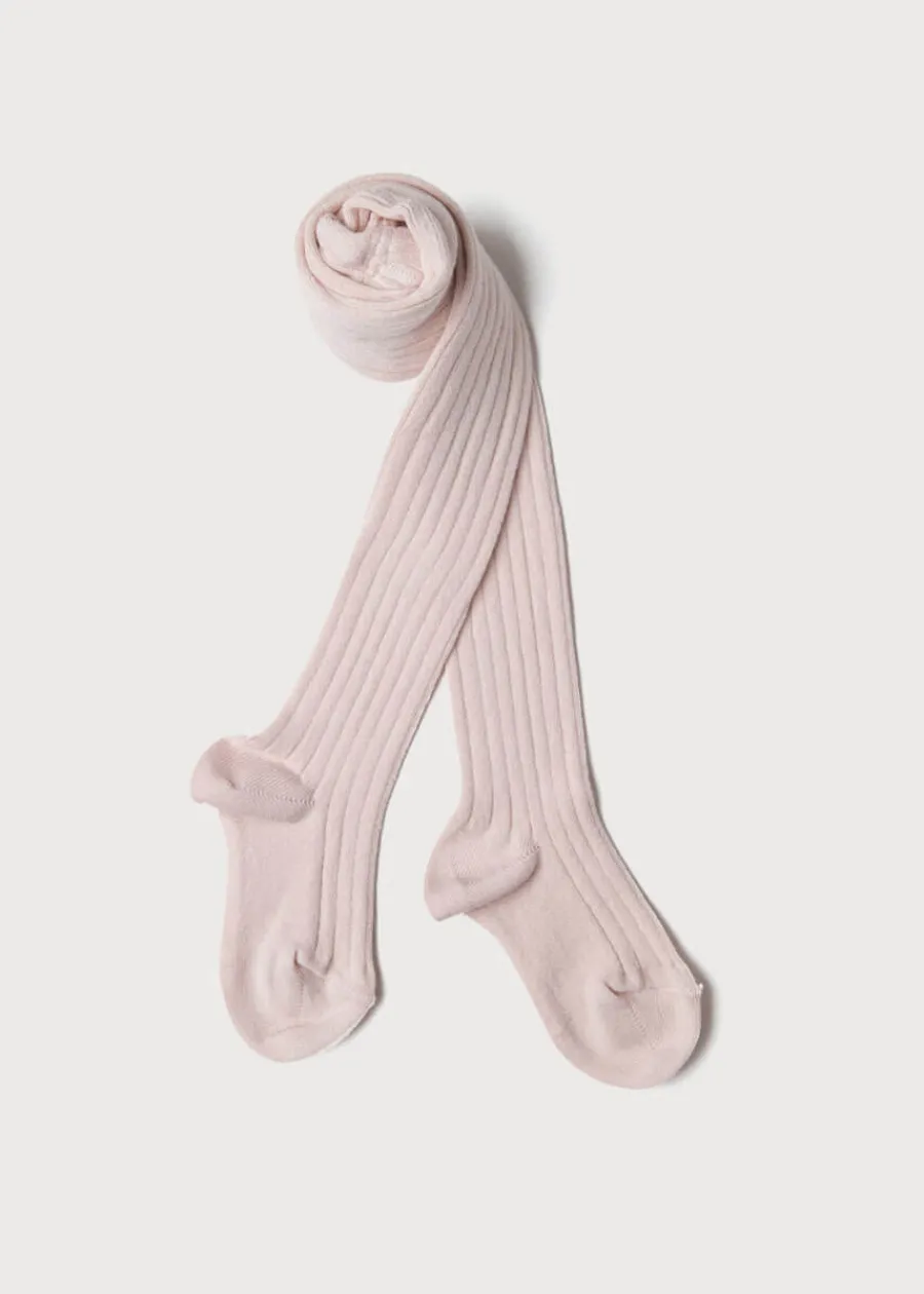 BOY Pepa London Light Pink Ribbed Tights (0mths-10yrs)