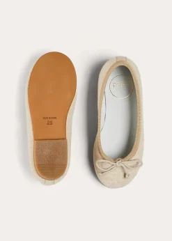 Pepa London Linen Ballerina Shoes in Ivory (24-36EU)