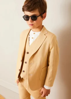 BOY Pepa London Linen Suit Trousers in Beige (4-10yrs)
