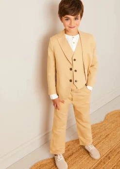 BOY Pepa London Linen Suit Trousers in Beige (4-10yrs)