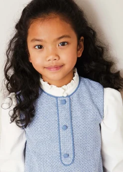 Pepa London Mao Collar Romantic Blouse in White (18mths-10yrs)