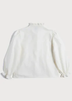 Pepa London Mao Collar Romantic Blouse in White (18mths-10yrs)