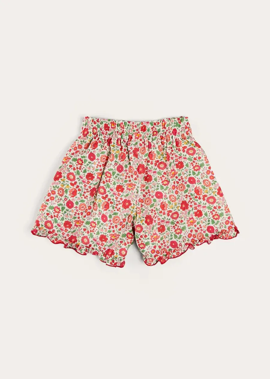 Pepa London Margot Floral Shorts in Red Made with Liberty Fabric (18m-12yrs)
