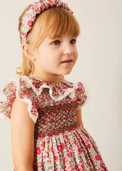 Pepa London Margot Hand-Smocked Dress in Red Made with Liberty Fabric (12m-6yrs)