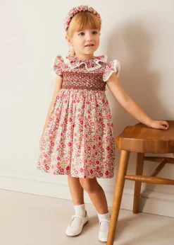 Pepa London Margot Hand-Smocked Dress in Red Made with Liberty Fabric (12m-6yrs)