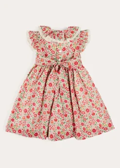 Pepa London Margot Hand-Smocked Dress in Red Made with Liberty Fabric (12m-6yrs)