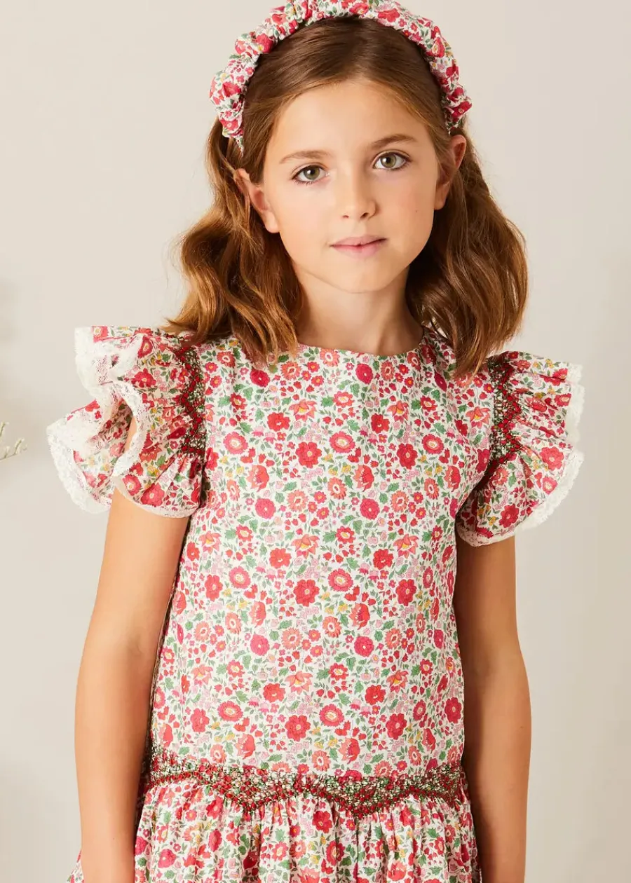 BOY Pepa London Margot Liberty Floral Scrunchie Hairband in Red