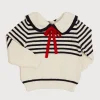 Pepa London Mariner Collar Bold Stripe Jumper in White (2-10yrs)