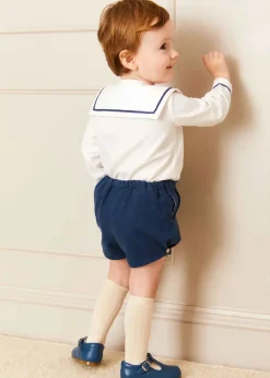 BOY Pepa London Mariner Collar Long Sleeve Two Piece Set in Blue (12mths-3yrs)