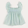 Pepa London Maxwell Gingham Smock Detail Blouse in Green (5-10yrs)