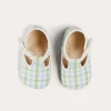 BOY Pepa London Maxwell Gingham T-Bar Pram Shoes in Green (17-20EU)