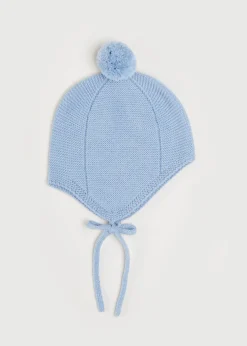BOY Pepa London Merino Wool Pom Pom Hat In Blue (S-L)