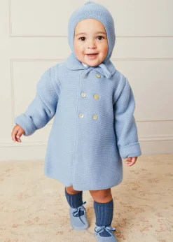 BOY Pepa London Merino Wool Pom Pom Hat In Blue (S-L)