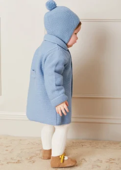 BOY Pepa London Merino Wool Pom Pom Hat In Blue (S-L)