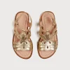 Pepa London Metallic Strappy Leather Sandals in Gold (24-35EU)