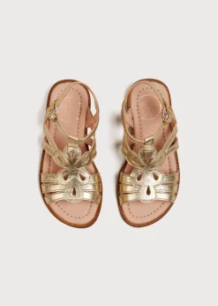 Pepa London Metallic Strappy Leather Sandals in Gold (24-35EU)