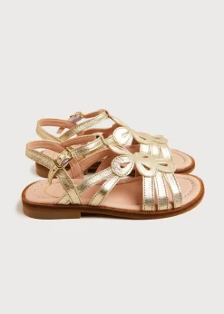 Pepa London Metallic Strappy Leather Sandals in Gold (24-35EU)