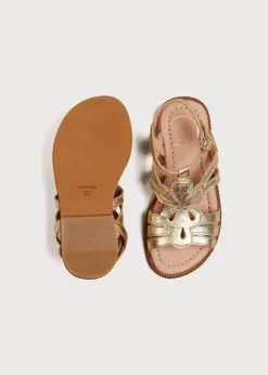Pepa London Metallic Strappy Leather Sandals in Gold (24-35EU)