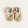 BOY Pepa London Metallic Velvet Ribbon Pram Booties in Gold (17-20EU)