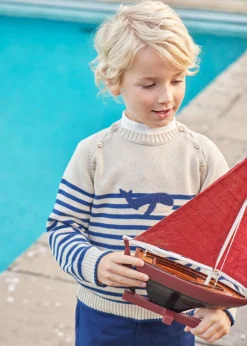 BOY Pepa London Multi Coloured Wooden Sailing Boat (Set Of 4)