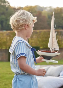 BOY Pepa London Multi Coloured Wooden Sailing Boat (Set Of 4)