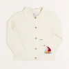 BOY Pepa London Nautical Boat Embroidery Polo Collar Cardigan in Cream (12mths-6yrs)