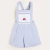 BOY Pepa London Nautical Striped Boat Embroidery Short Dungarees in Blue (18mths-4yrs)