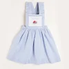Pepa London Nautical Striped Boat Embroidered Skirt with Braces in Blue (18mths-4yrs)