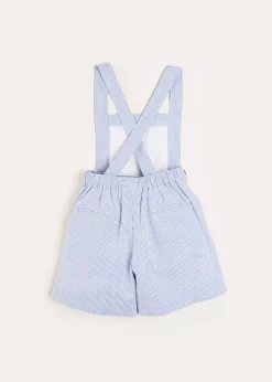 BOY Pepa London Nautical Striped Boat Embroidery Short Dungarees in Blue (18mths-4yrs)