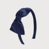 Pepa London Navy Linen Big Bow Hairband