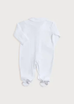 Pepa London Newborn All-In-One With Rocking Horse Embroidery In Blue (1-6mths)