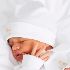 BOY Pepa London Newborn Bonnet with Rocking Horse Embroidery Blue (0-3mths)