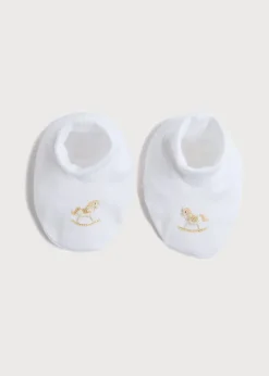 BOY Pepa London Newborn Booties With Rocking Horse Embroidery Beige (1-3mths)